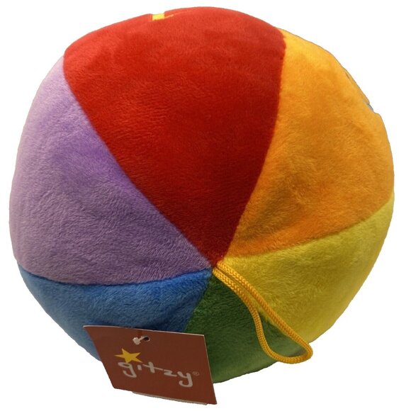 Gitzy Infant Soft Plush Round Ball Baby's First Toy Rattle Colorful 6” - Picture 10 of 14